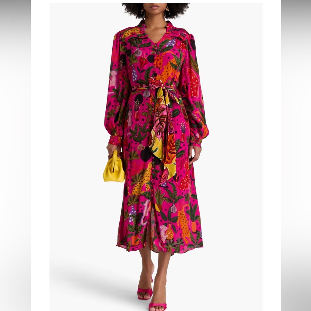 Farm Rio Vibrant Pink 
Patterned Dress - Picture 5 of 8